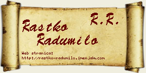 Rastko Radumilo vizit kartica